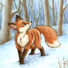 Схема вышивки «Лисичка и снежинка»