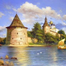 Схема вышивки «Псковский Кремль»