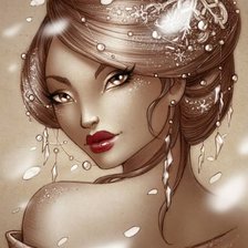 Схема вышивки «Гейша - зима.»