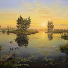 Схема вышивки «Тёплое утро»