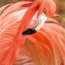 Схема вышивки «фламинго»