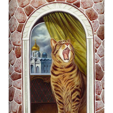 Схема вышивки «Серия "Коты". Поющий кот»