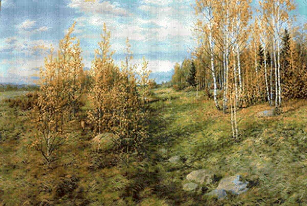Худ. Фалин Октябрь - пейзаж осень лес, природа - предпросмотр