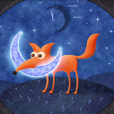 Схема вышивки «Лиса и месяц»