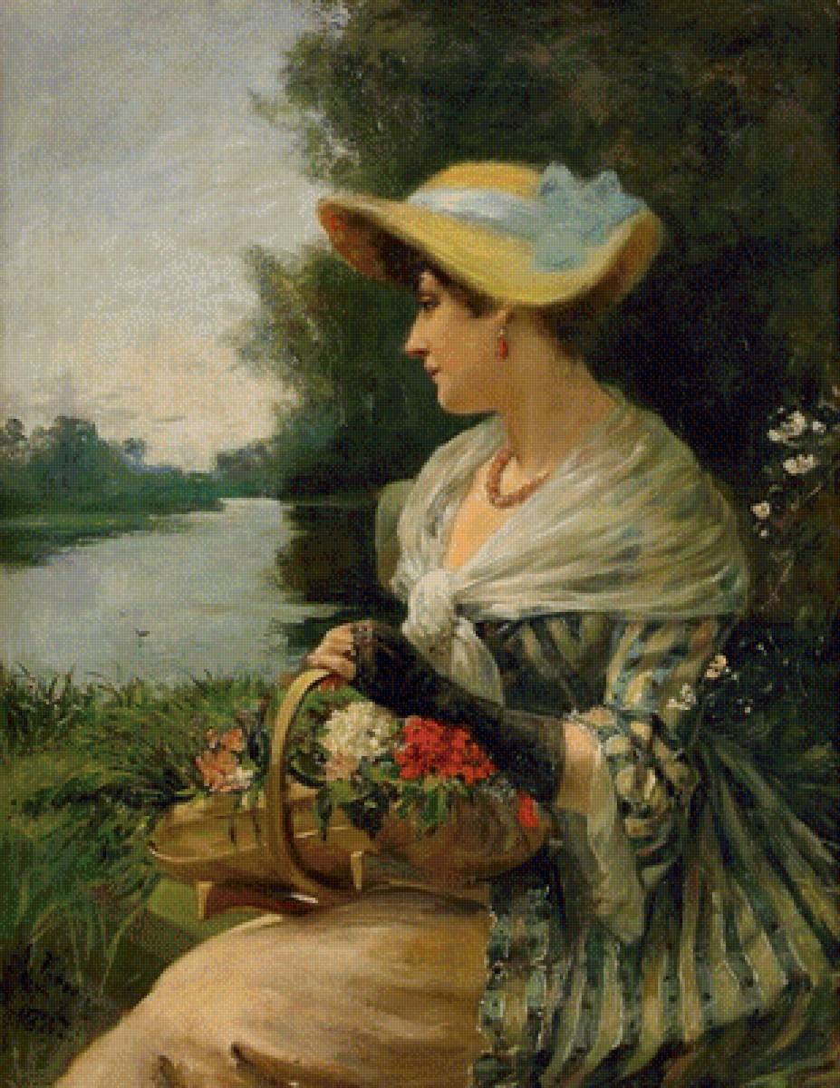 Девушка - картина, иллюстрация - предпросмотр