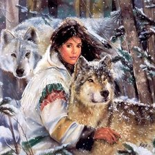 Схема вышивки «Волки»