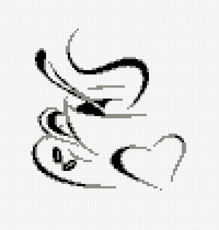 чашка кофе 100х105 - сердце три цвета, чашка кофе - предпросмотр