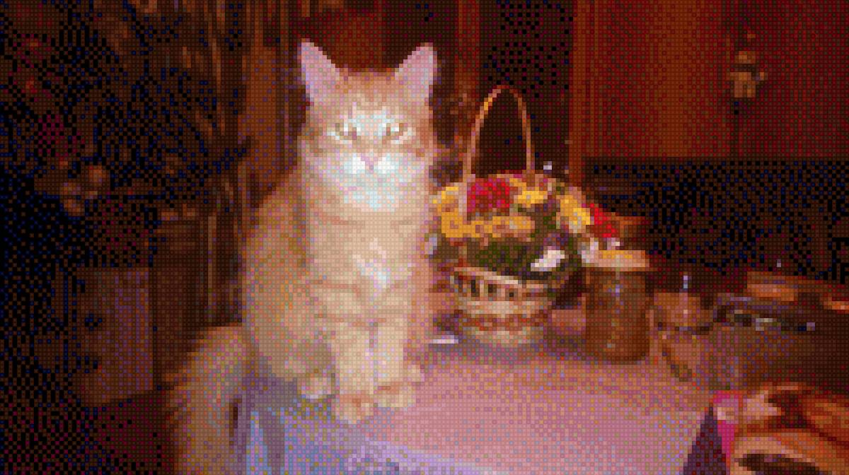 Кот Вениамин - вышивка, интерьер, кот - предпросмотр