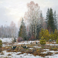 Схема вышивки «Худ. Артамонов Валерий Анатольевич. Тетерева»