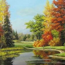 Схема вышивки «Осенний пейзаж»