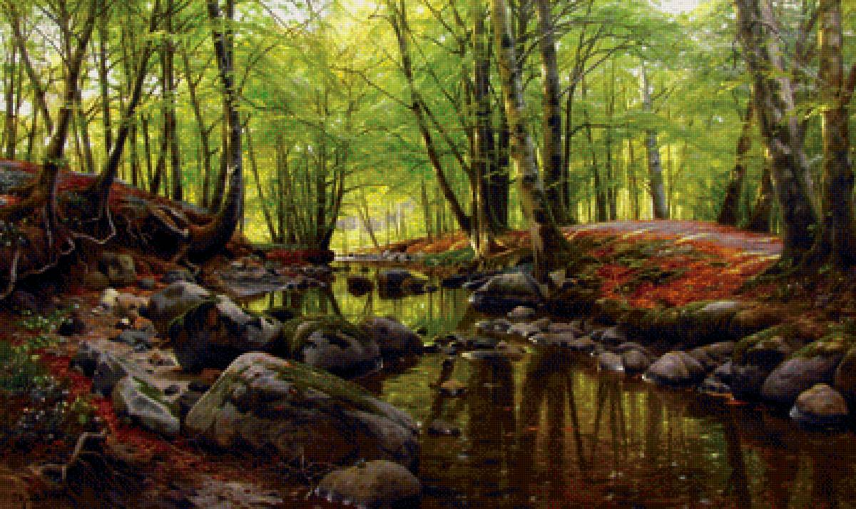 Лесной ручей - ручей, вода, лес - предпросмотр