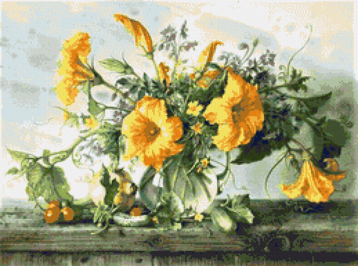 желтый букетик - натюрморт, букет, цветы, ваза - предпросмотр