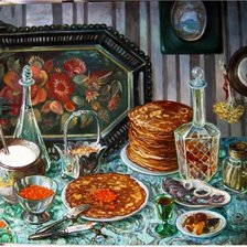 Схема вышивки «Натюрморт масленица»