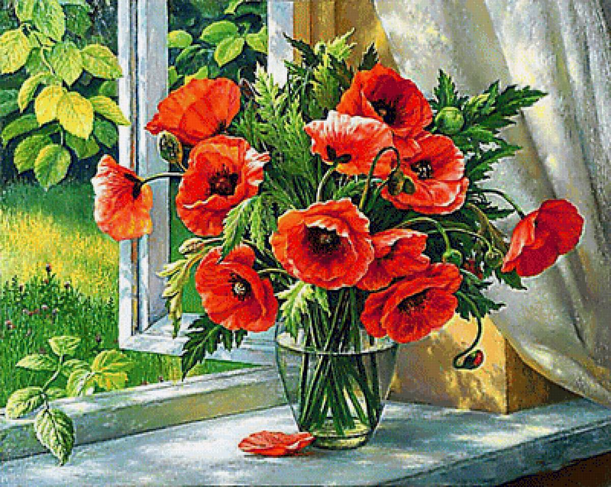 Натюрморт. - живопись., натюрморт, цветы - предпросмотр