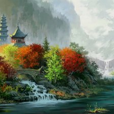 Схема вышивки «пейзаж»