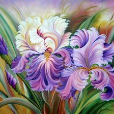 Схема вышивки «ирисы»