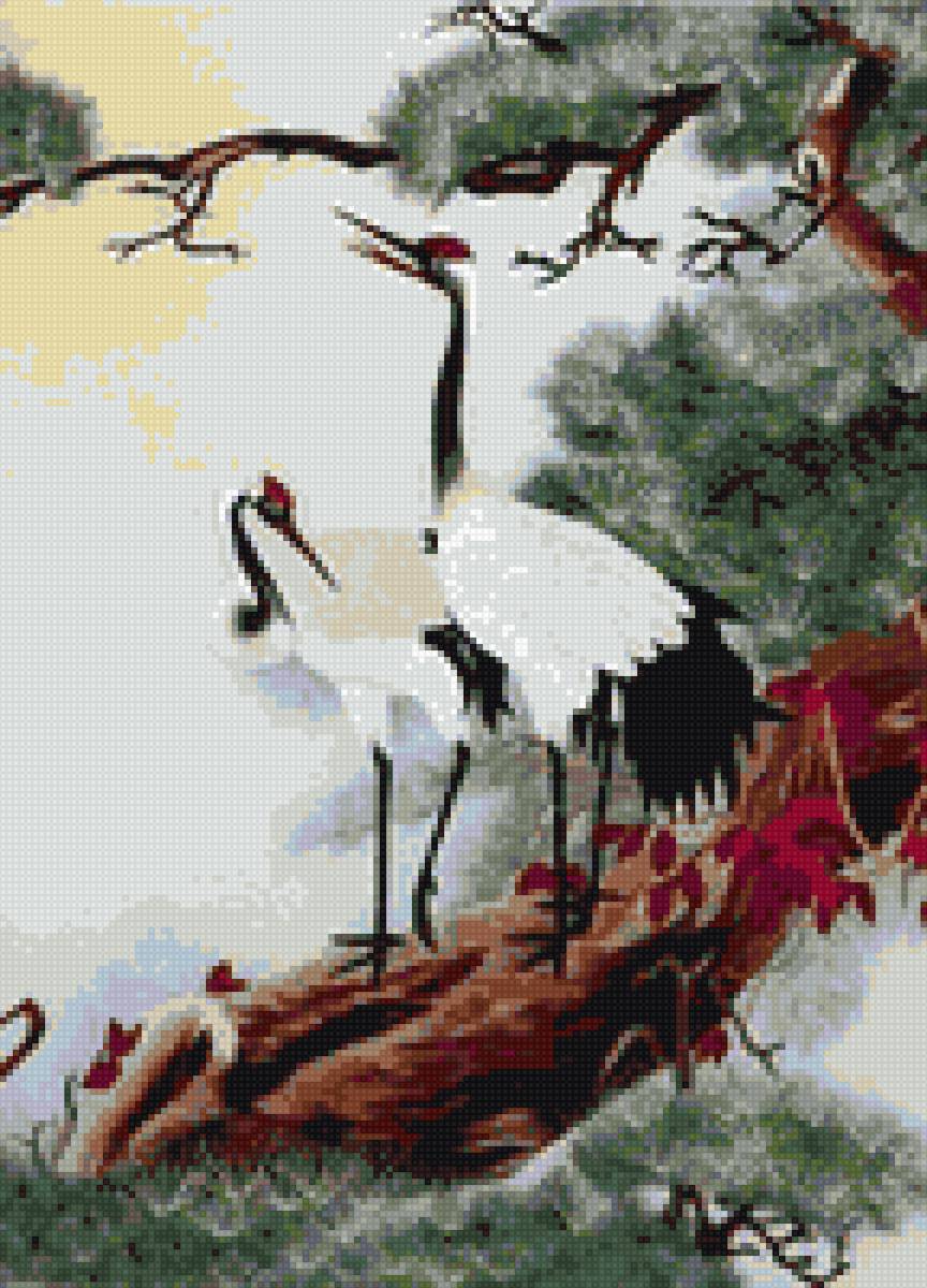 журавли на ветке - предпросмотр