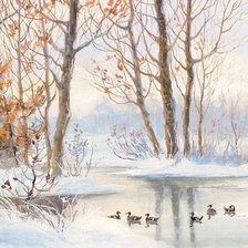 Схема вышивки «Худ.Муравьёв. Лисья охота»