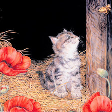 Схема вышивки «котик»