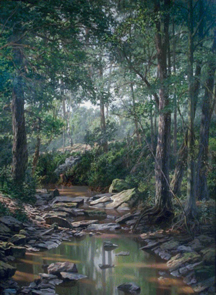 Лесной ручей - ручей, вода, лес - предпросмотр