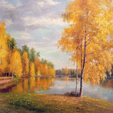 Схема вышивки «Осень у воды»