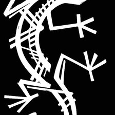 Схема вышивки «Ящерица монохром»