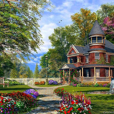 Схема вышивки «Загородный дом»