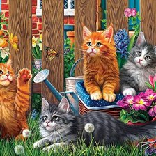 Схема вышивки «котята»