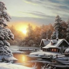 Схема вышивки «Зимний вечер»