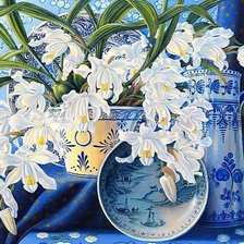 Схема вышивки «орхидеи»