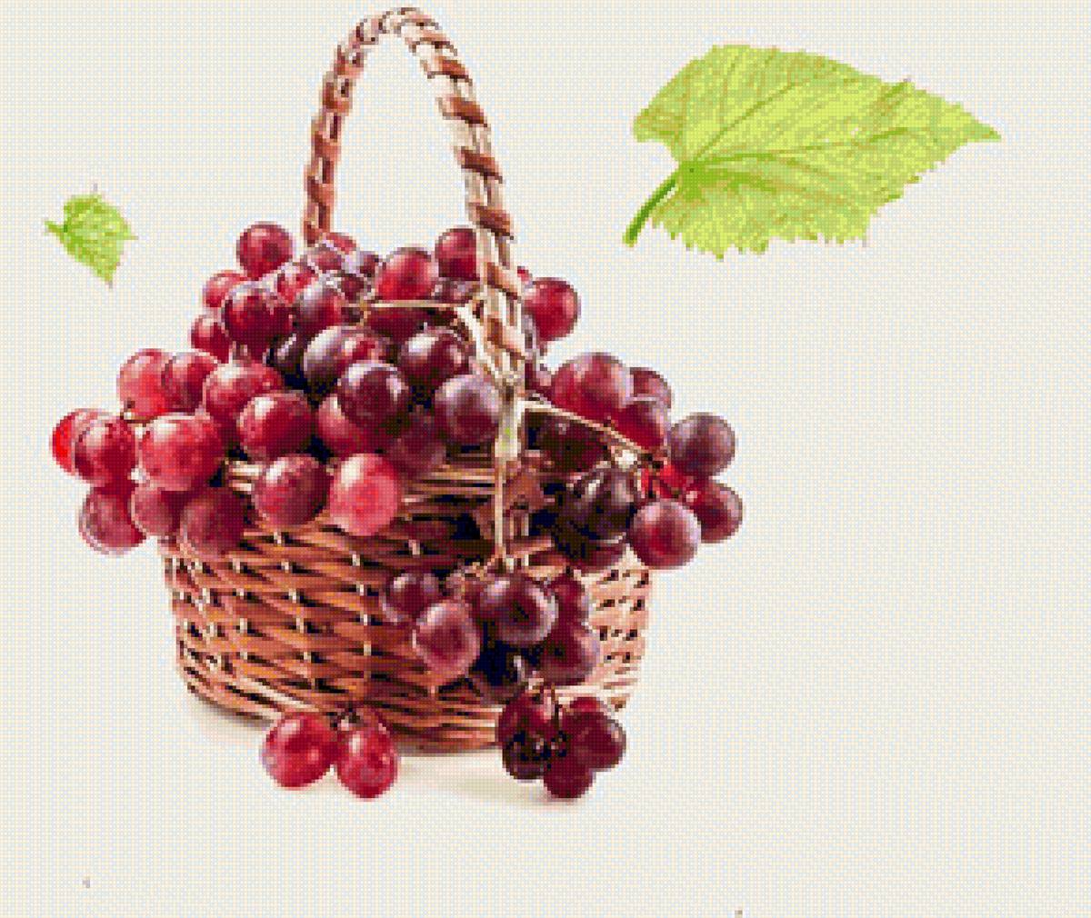 корзина с виноградом - натюрмотр - предпросмотр