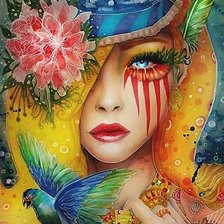 Схема вышивки «Девушка»