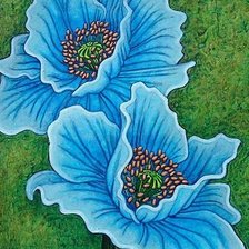 Схема вышивки «Синие цветы»