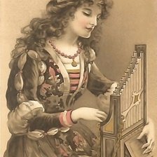 Схема вышивки «ретро девушка»