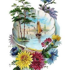 Схема вышивки «ретро открытка»