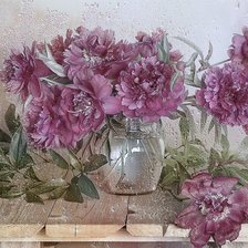 Схема вышивки «Пионы за окном»