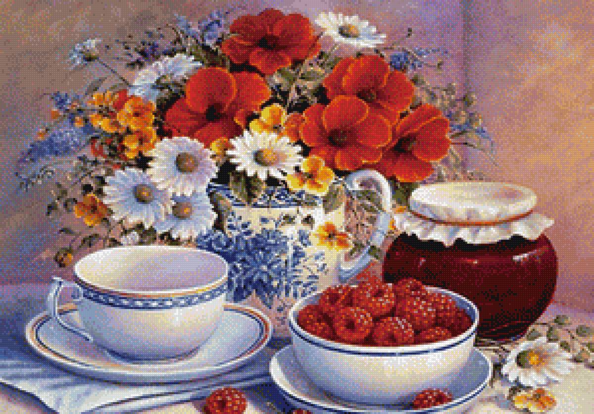 Натюрморт - натюрморт, малина - предпросмотр