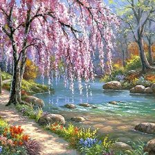 Сакура над рекой