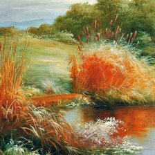 Схема вышивки «У пруда (По картине Хайнца Шольнхаммера)»