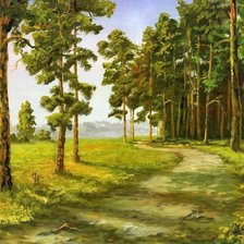 Схема вышивки «Дорога на краю леса»