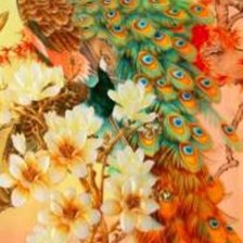 Схема вышивки «павлины»