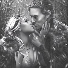 Схема вышивки «Он и она»