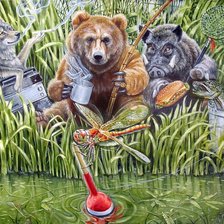 Звери на рыбалке