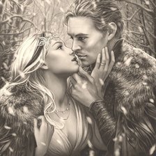 Схема вышивки «Он и она»