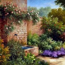 Схема вышивки «У источника (По картине Хайнца Шольнхаммера)»