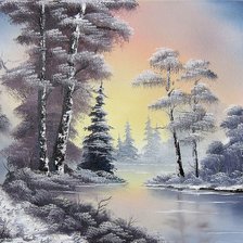 Схема вышивки «Зимний пейзаж.»