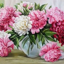 Схема вышивки «пионы»