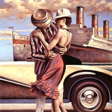 Схема вышивки «влюбленные. художник Перегрин Хиткот»