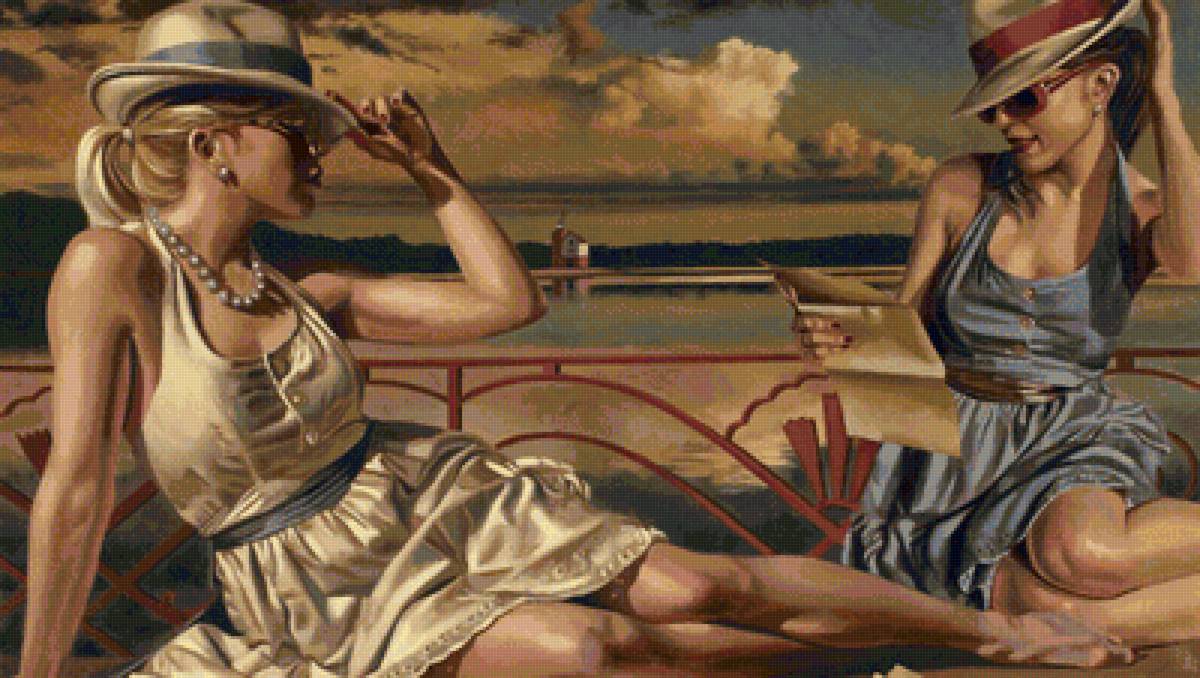 девушки .художник Перегрин Хиткот - предпросмотр