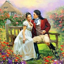 Схема вышивки «Свидание в саду»